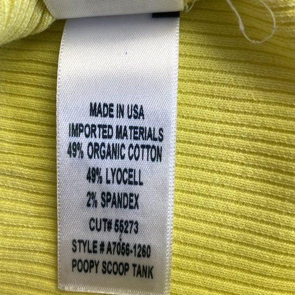 3/$15 Yellow ribbed racer back casual dopamine organic cotton lightweight cami S - Picture 4 of 11